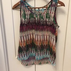 Chloe K - sheer colorful sleeveless blouse